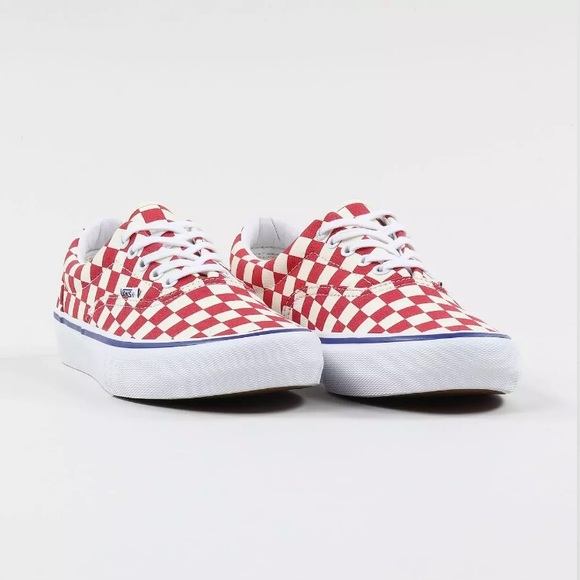 Vans era pro checker  red canvas sneaker shoes - Picture 6 of 8